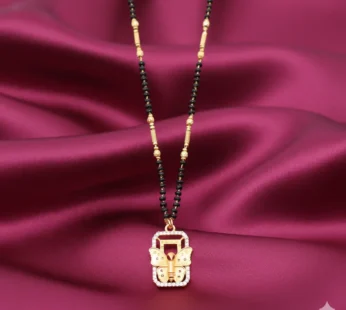 Gold pendant AD Heart Floral Mangal sutra Necklace with Accents For women
