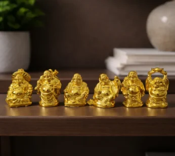 Laughing Buddha Idol Set of 6 for Home & Office Decor
