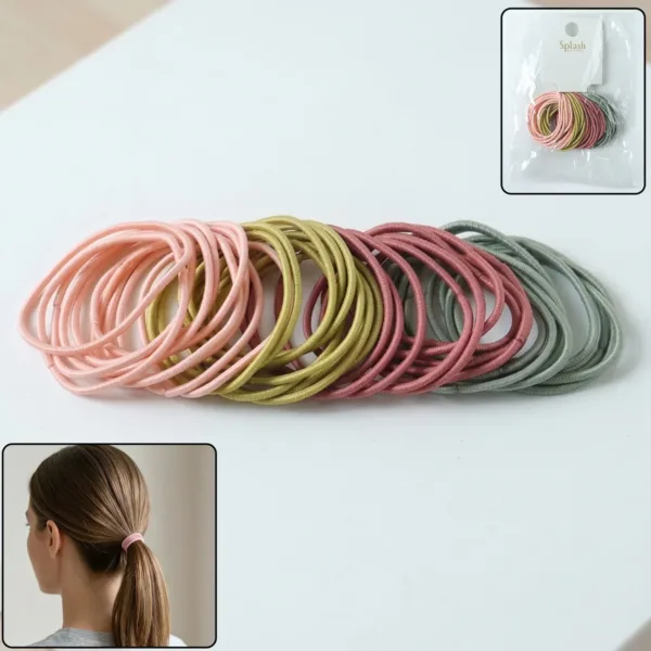 Elastic Hair Bands – Soft & Strong Grip for All Hair Types (40 Pc)
