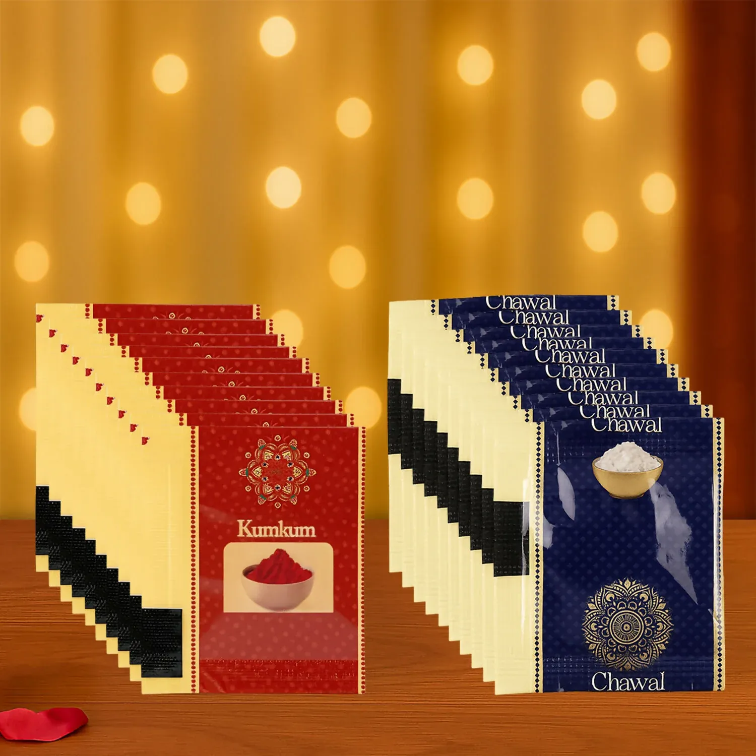 Festive 10-Pack Kumkum & Chawal Sachets for Rakhi & Pooja - Detailed Feature View 2