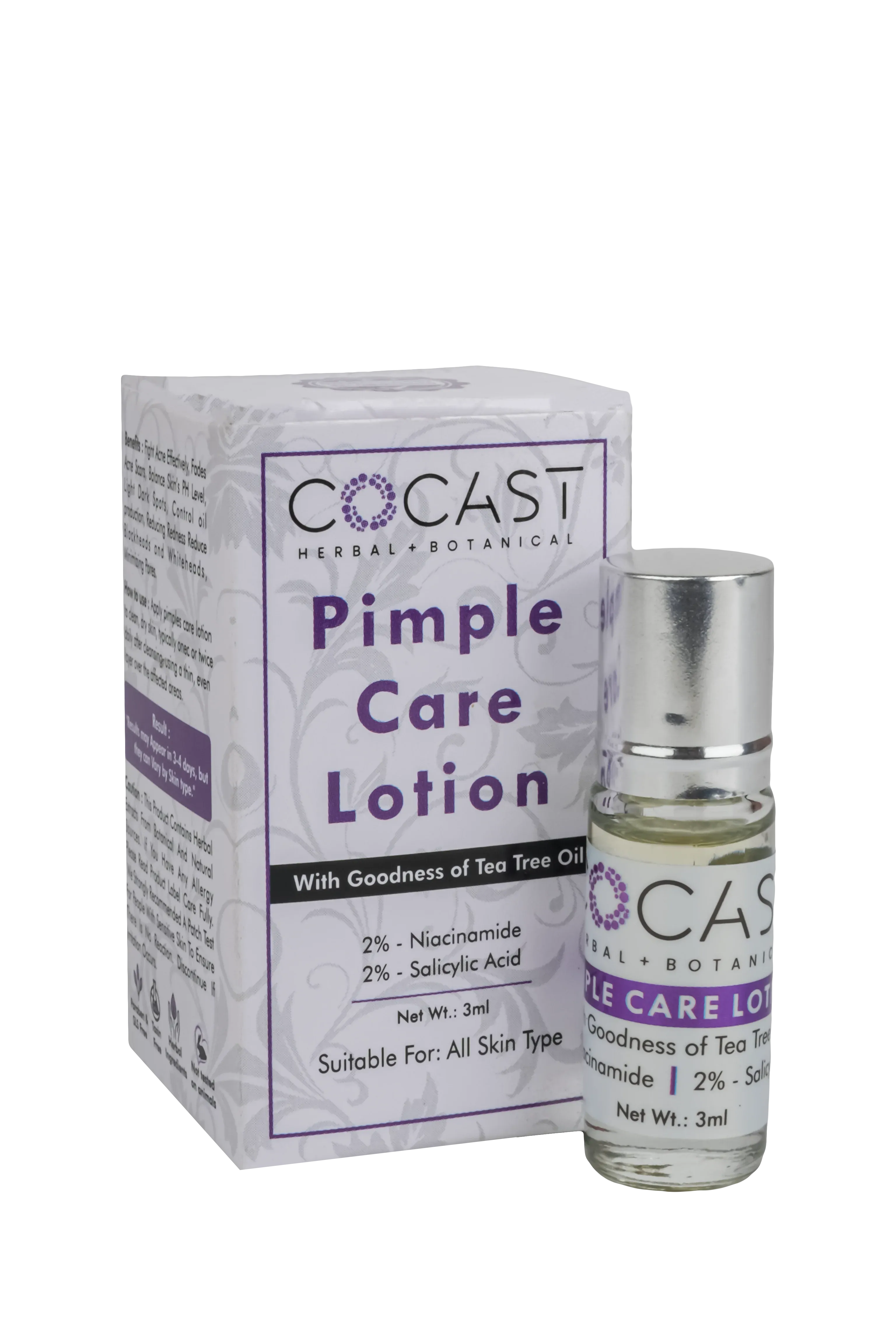 COCAST Pimple Care Lotion with Tea Tree Oil for Face Skin Care (3Ml) - Detailed Feature View 6