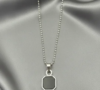Octagon Shape Black Inlay Pendant Necklace for Men