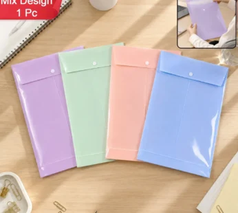 Pastel A4 Vertical Document Folder with Button Closure – Mix Colour