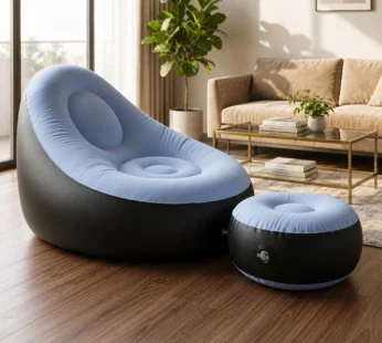 Inflatable Sofa Chair with Footstool & Pump – Portable Lounge