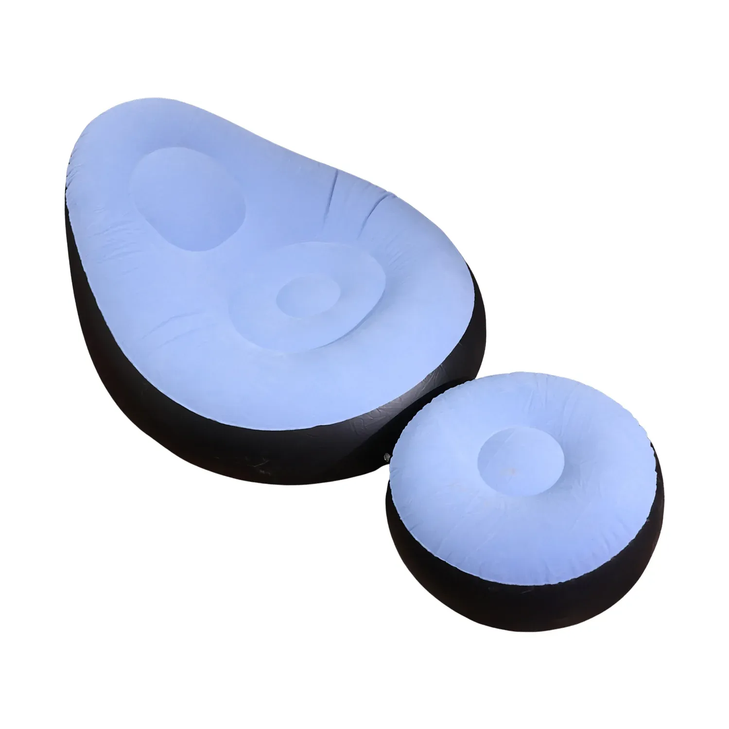 Inflatable Sofa Chair with Footstool & Pump - Portable Lounge - Detailed Feature View 3