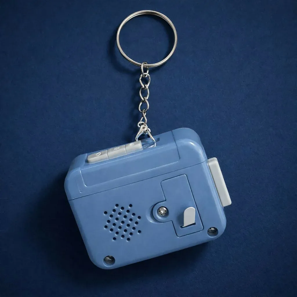 Retro Cassette Tape Keychain with Click Sound Toy - Detailed Feature View 2