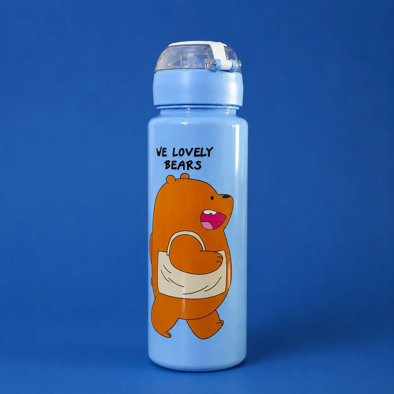 Kids Water Bottle – Fun Bear Design with Straw & Leakproof Lid - Detailed Feature View 2