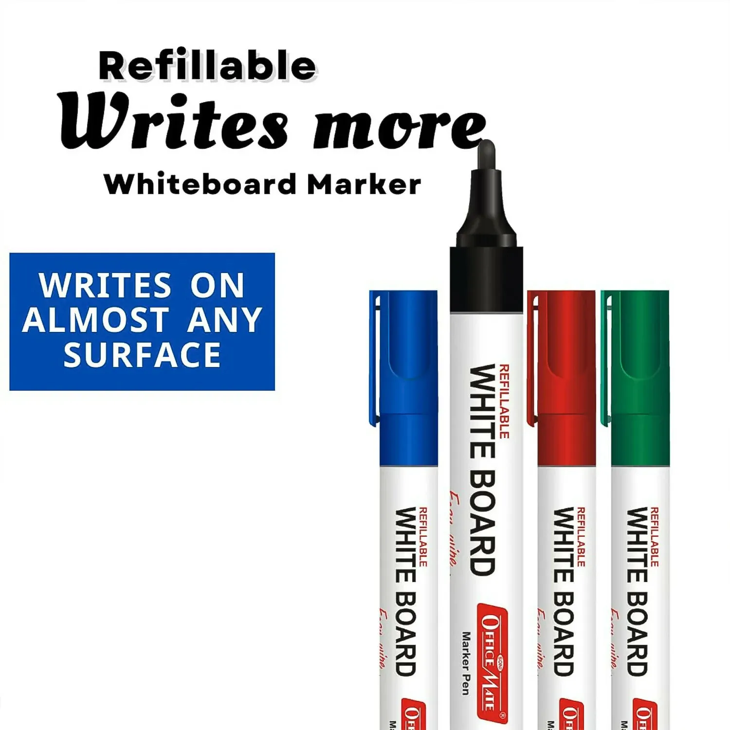 Whiteboard Marker Set – 8 Vibrant Refillable Colours - Detailed Feature View 3