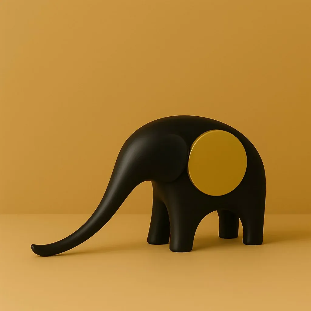 Modern Matte Finish Elephant Showpiece for Home Decor - Detailed Feature View 4
