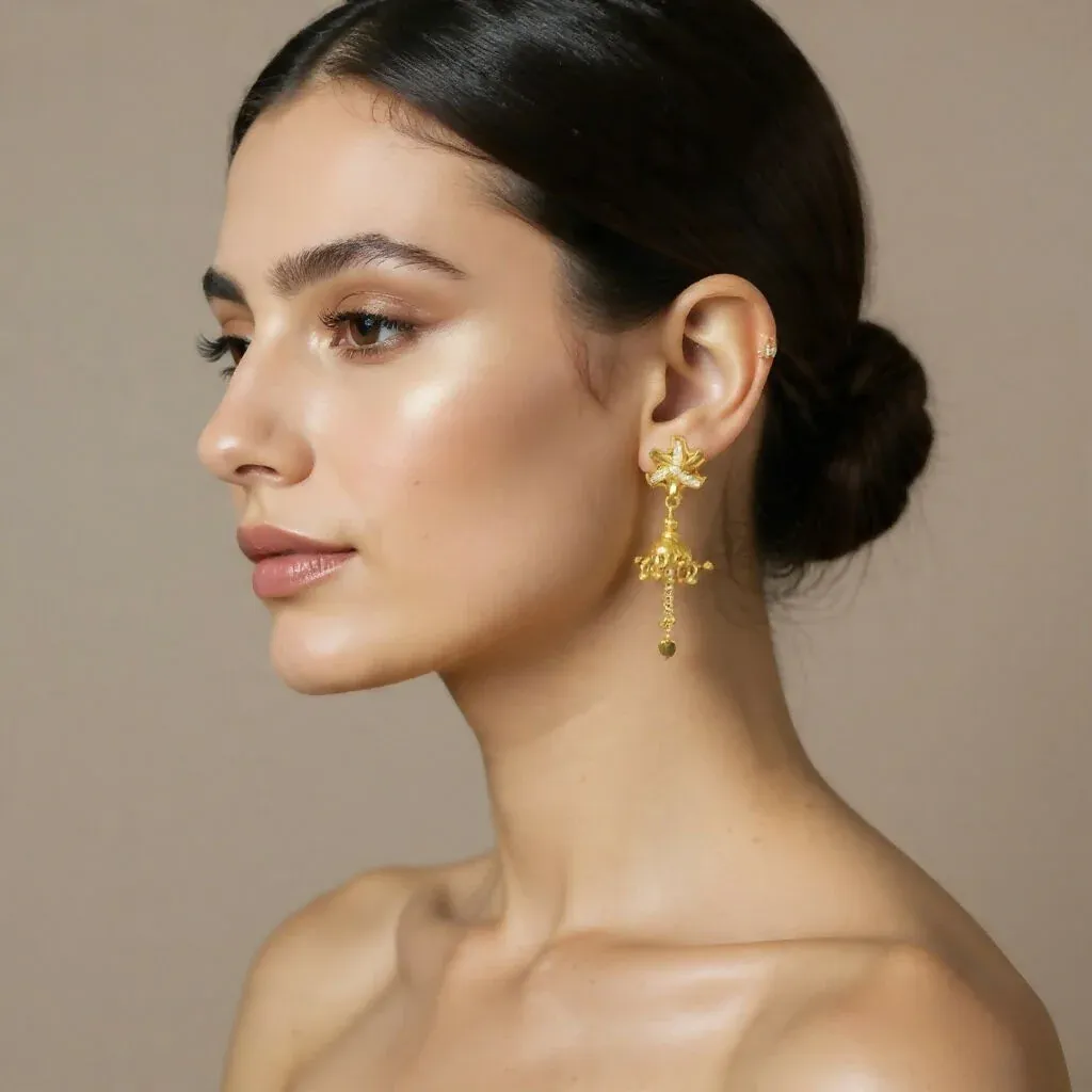 Premium Gold Plated Cross Design Stud Jhumki Earrings - Buy Online at Alikart