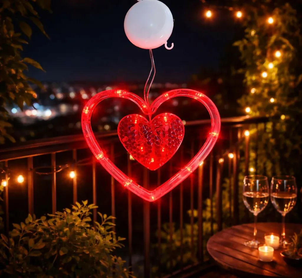 Heart Shape LED Hanging Light for Balcony & Home Decor - Detailed Feature View 3