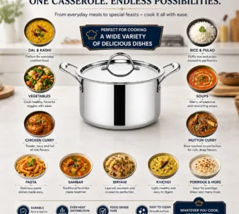 Vikas Triply Casserole – Premium 3-Layer Induction Cookware