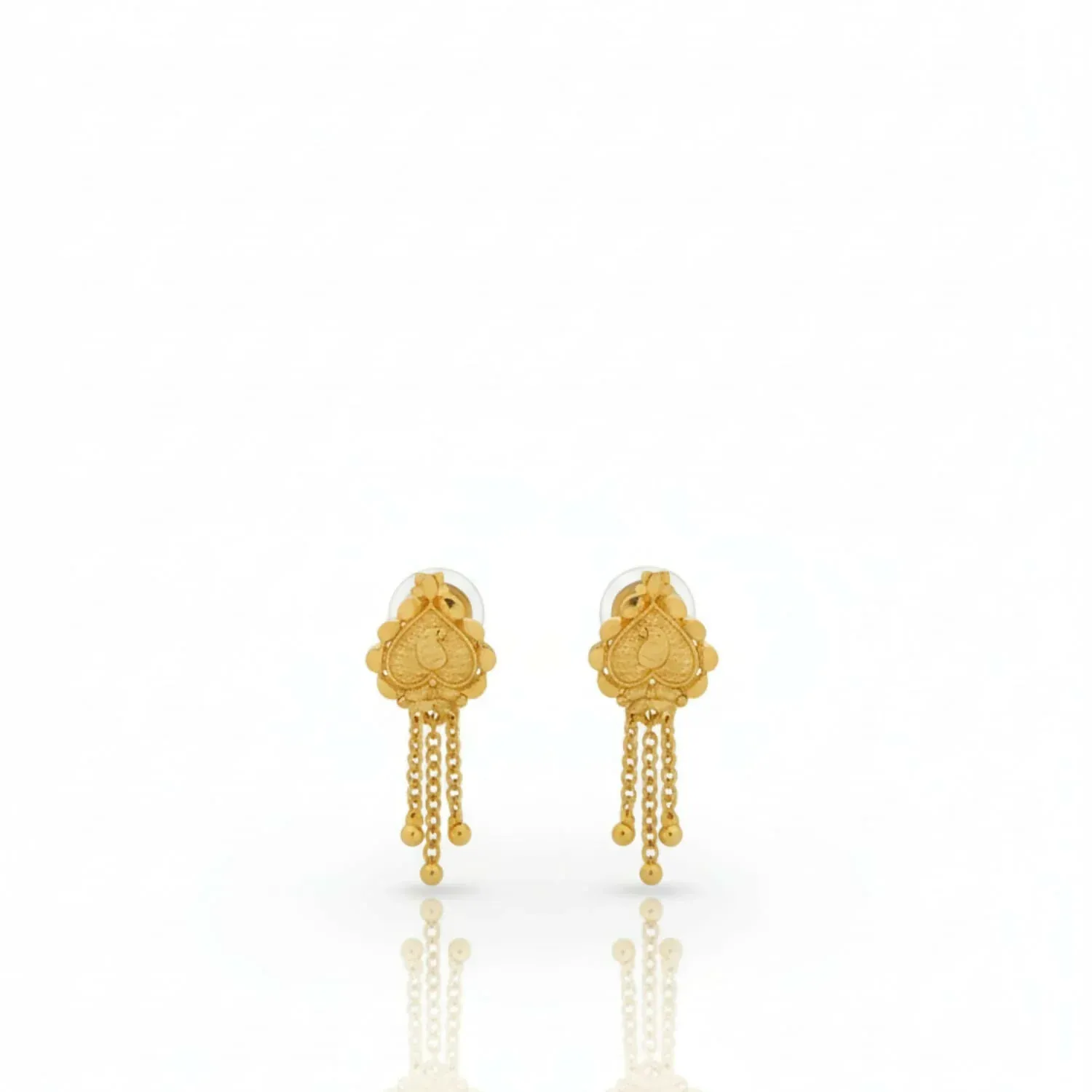 Nice 3 Line Golden Earrings for Women & Girls – Traditional Fancy Gift - Detailed Feature View 3