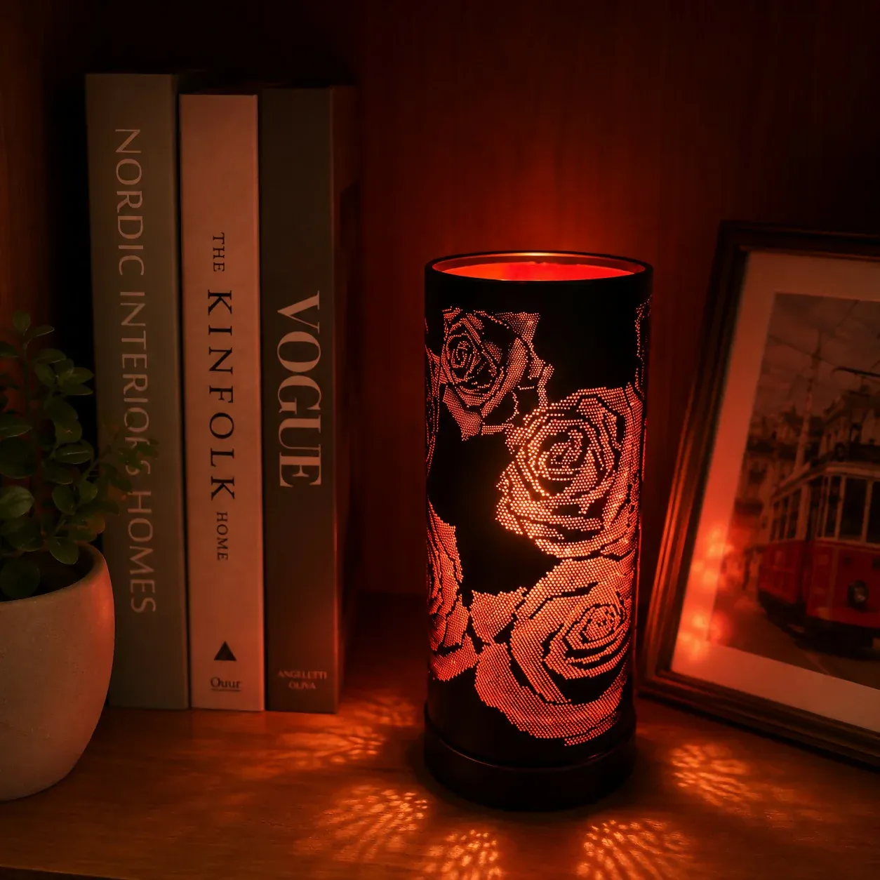 Premium Rose Pattern LED Table Lamp for Bedroom and Home Decoration (Color may vary 1 PC) - Buy Online at Alikart