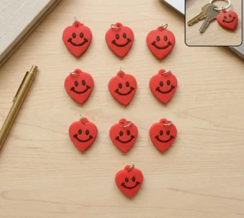 Heart-Shaped Smile Keychains – Vibrant & Durable Accessory Set