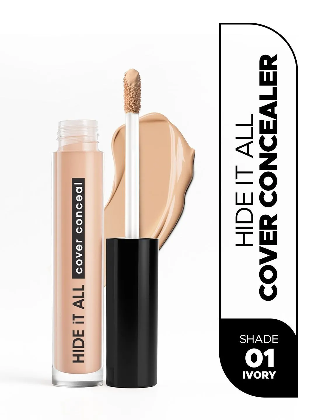 Hilary Rhoda Hide It All Finish & High Cover Concealer With Shea butter- 3.7 ml- Ivory 01 - Detailed Feature View 6