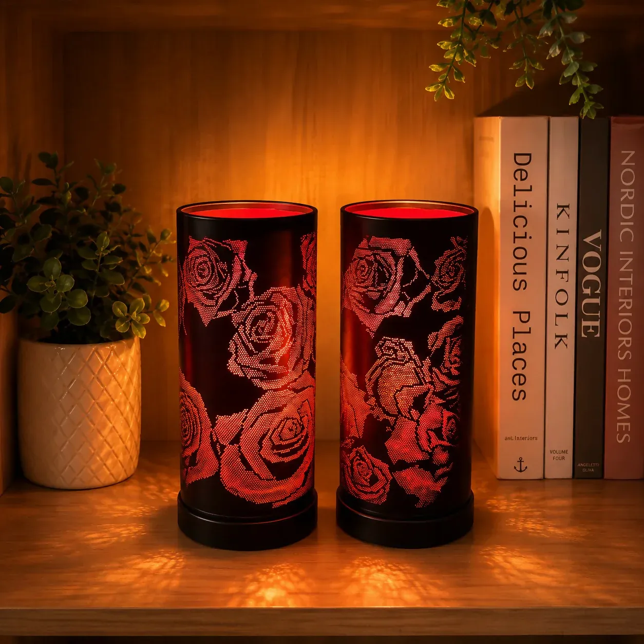 Rose Pattern LED Table Lamp for Bedroom and Home Decoration (Color may vary 1 PC) - Detailed Feature View 3