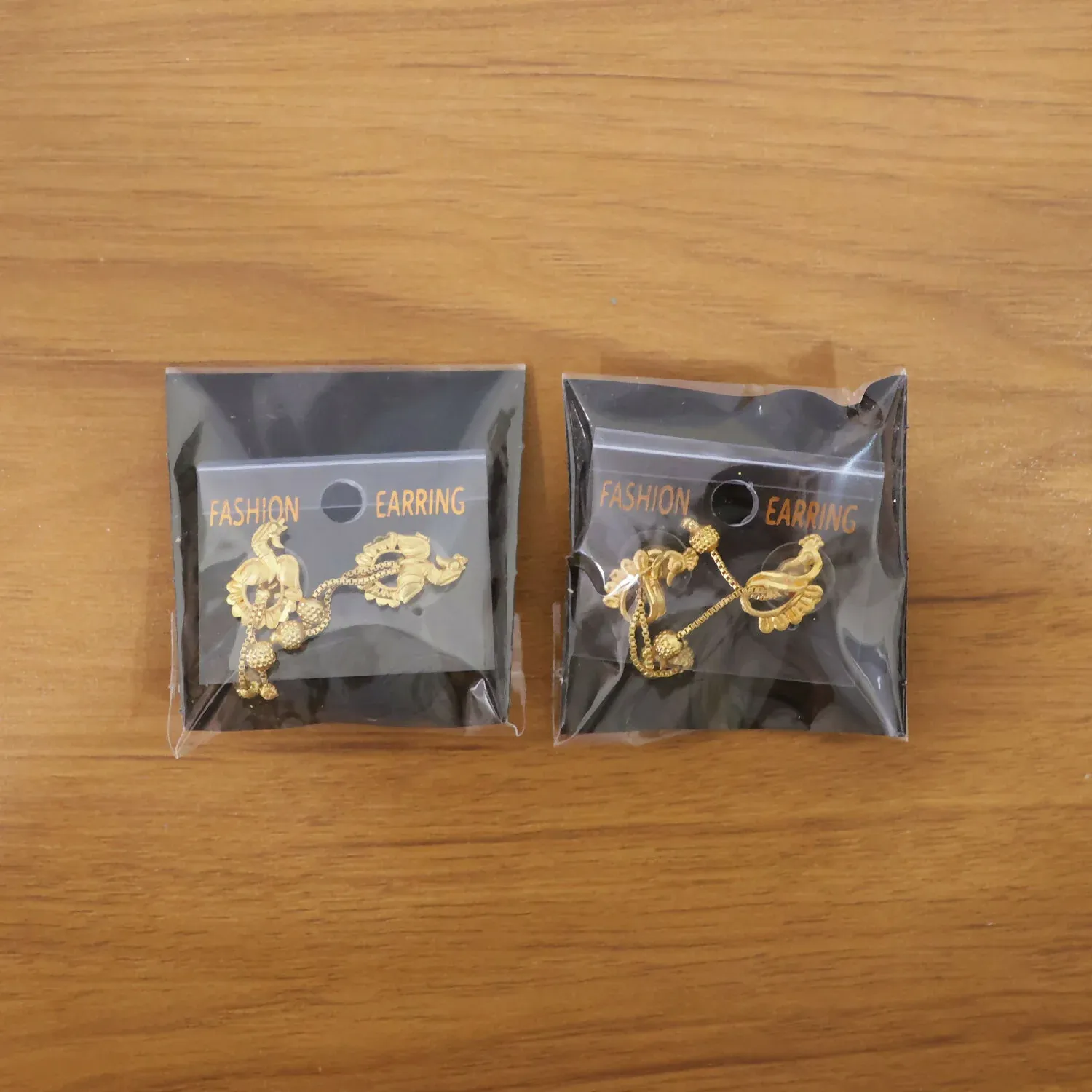 Classic Peacock Gold-Plated Dangling Earrings for Festive Wear (2 Pair) - Detailed Feature View 5