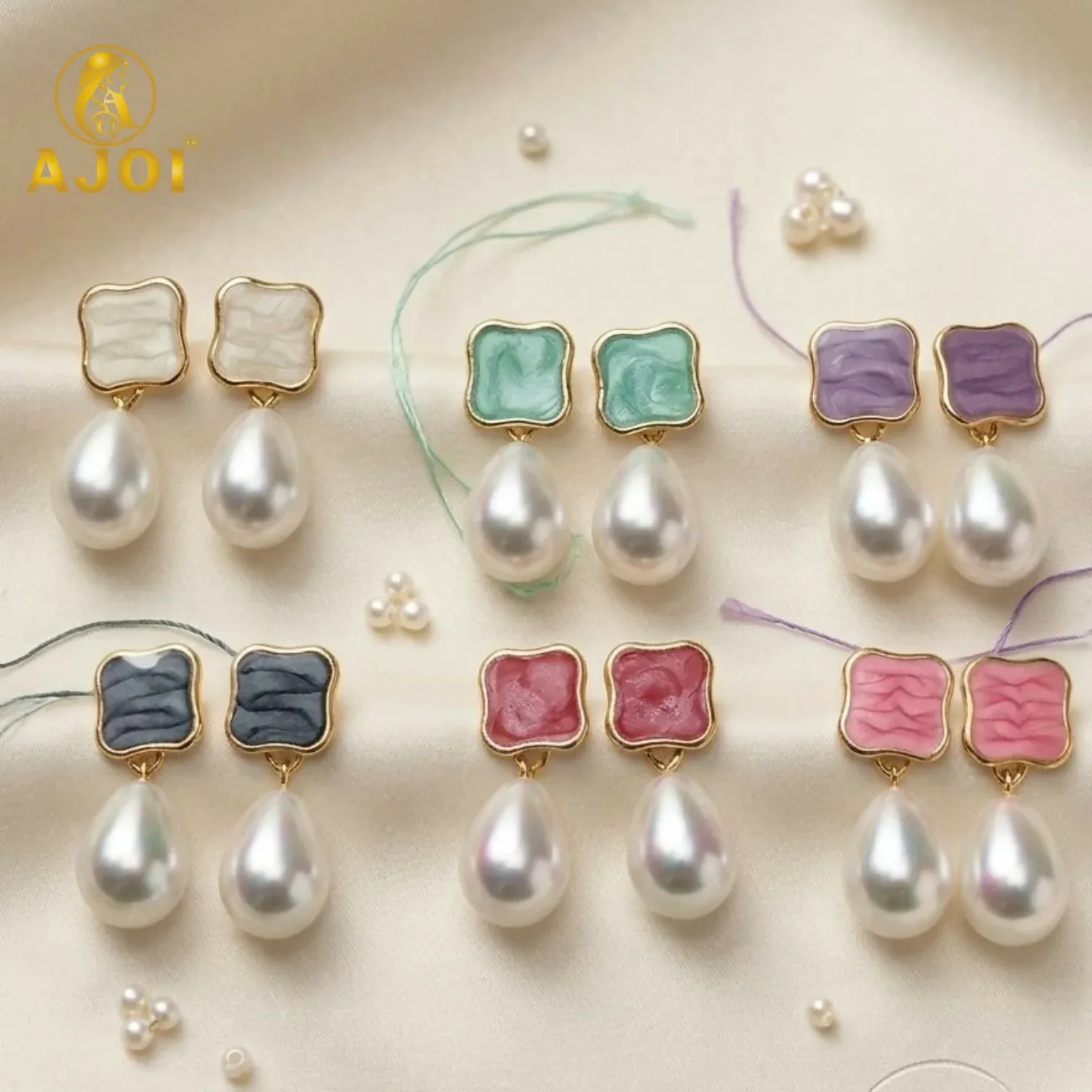 Premium Elegant Handcrafted Pearl Tilak Earrings Set of 6 - Buy Online at Alikart