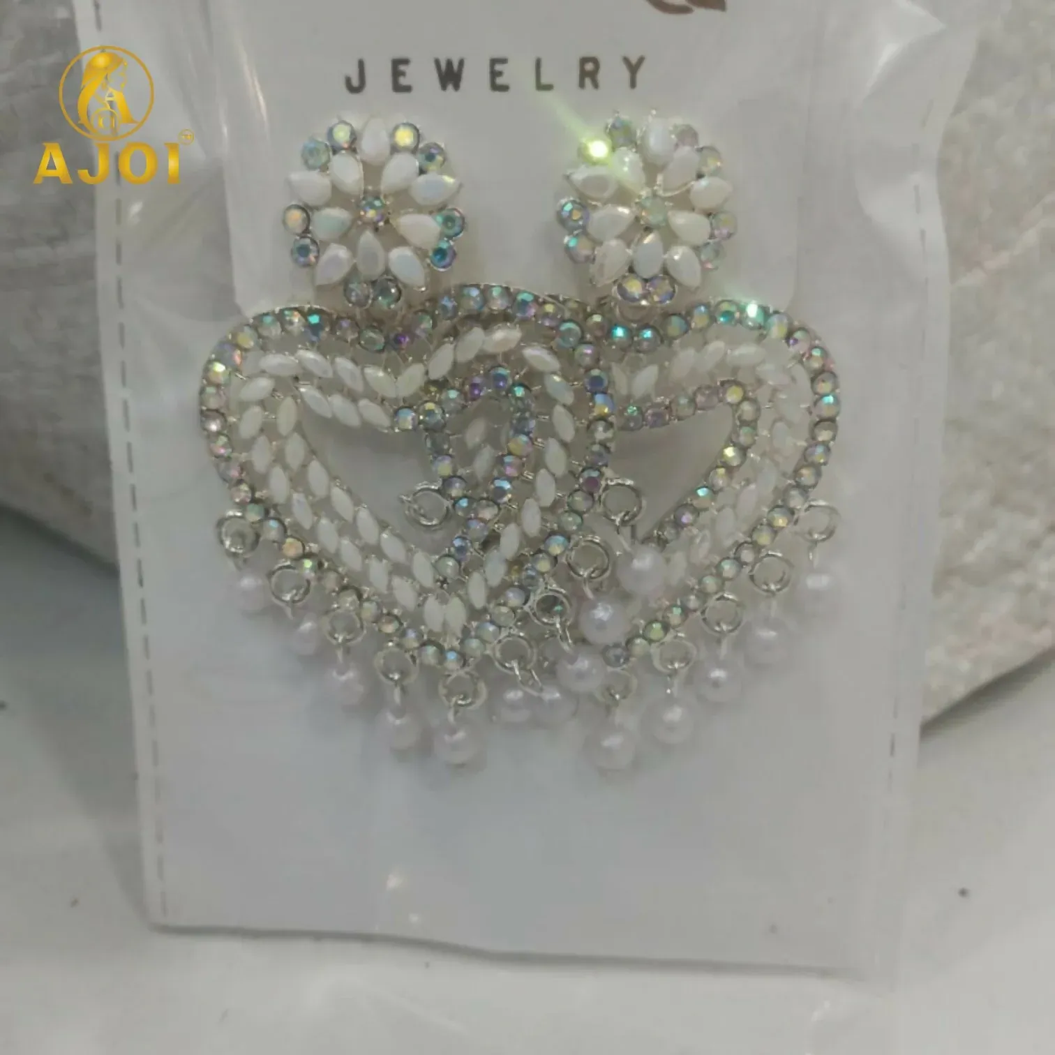 Heart-Shaped Pearl Drop Earrings For Women And Girls - Detailed Feature View 6