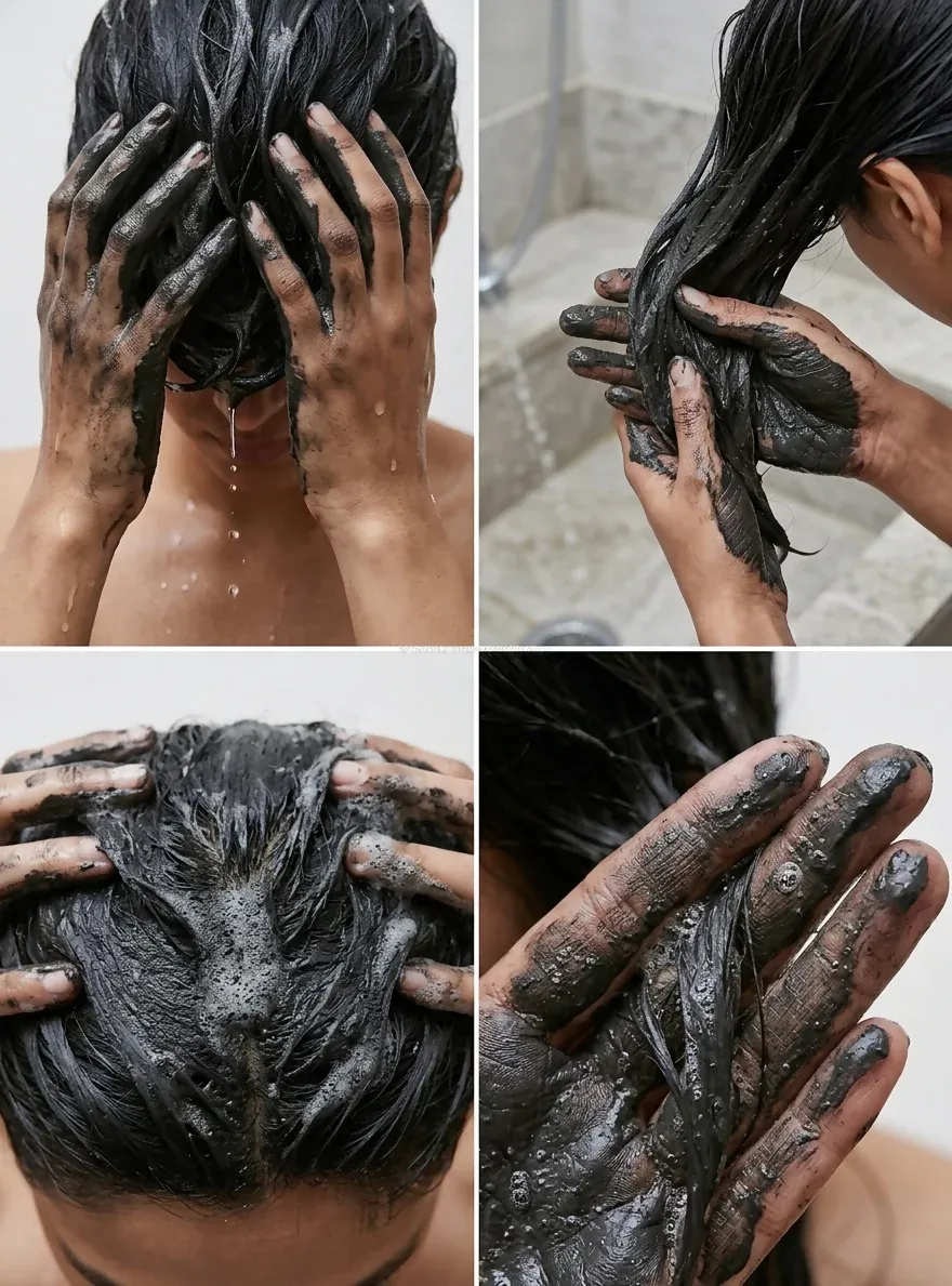 Natural Black Hair Wash Soil for Healthy Hair Care – 1 Kg - Detailed Feature View 2