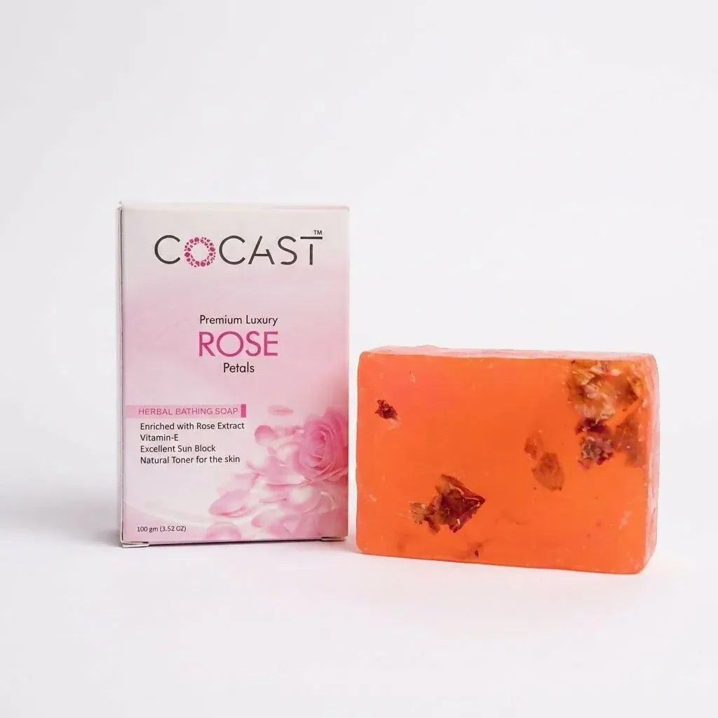 Premium COCAST Premium Luxury Rose Petals Herbal Bathing Soap (100gm) - Buy Online at Alikart