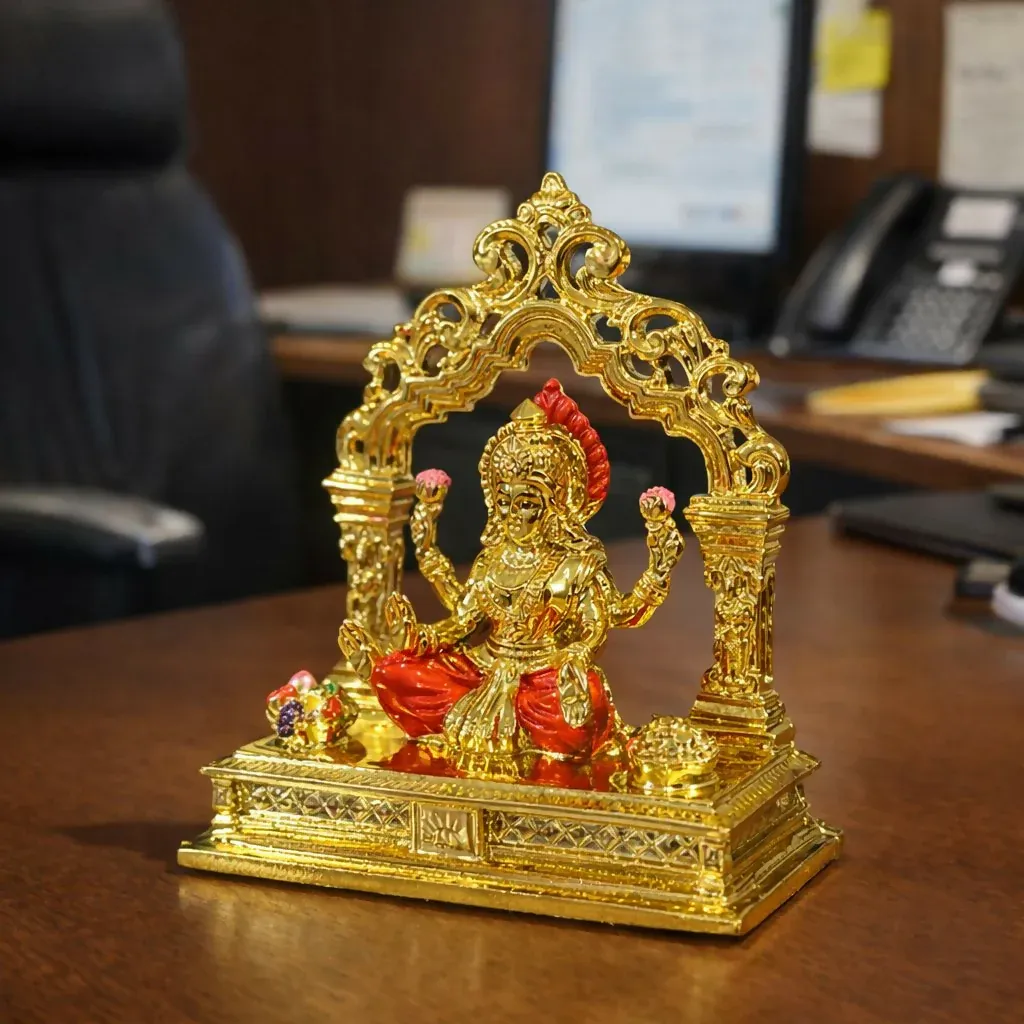 Goddess Lakshmi Idol Decorative Showpiece for Home Temple - Detailed Feature View 1