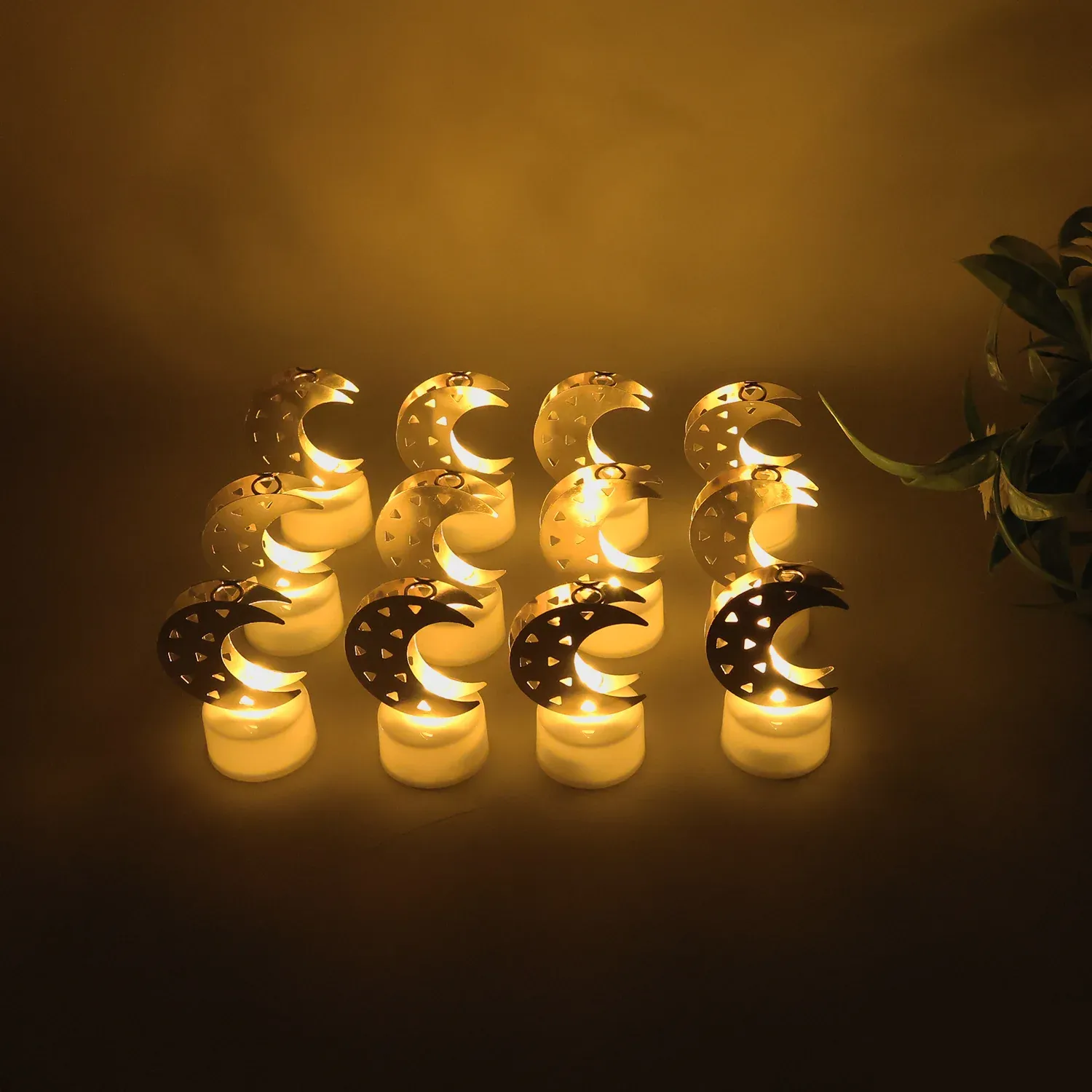 Decorative Moon Shaped Flameless LED Candles (12 Pc) - Detailed Feature View 5
