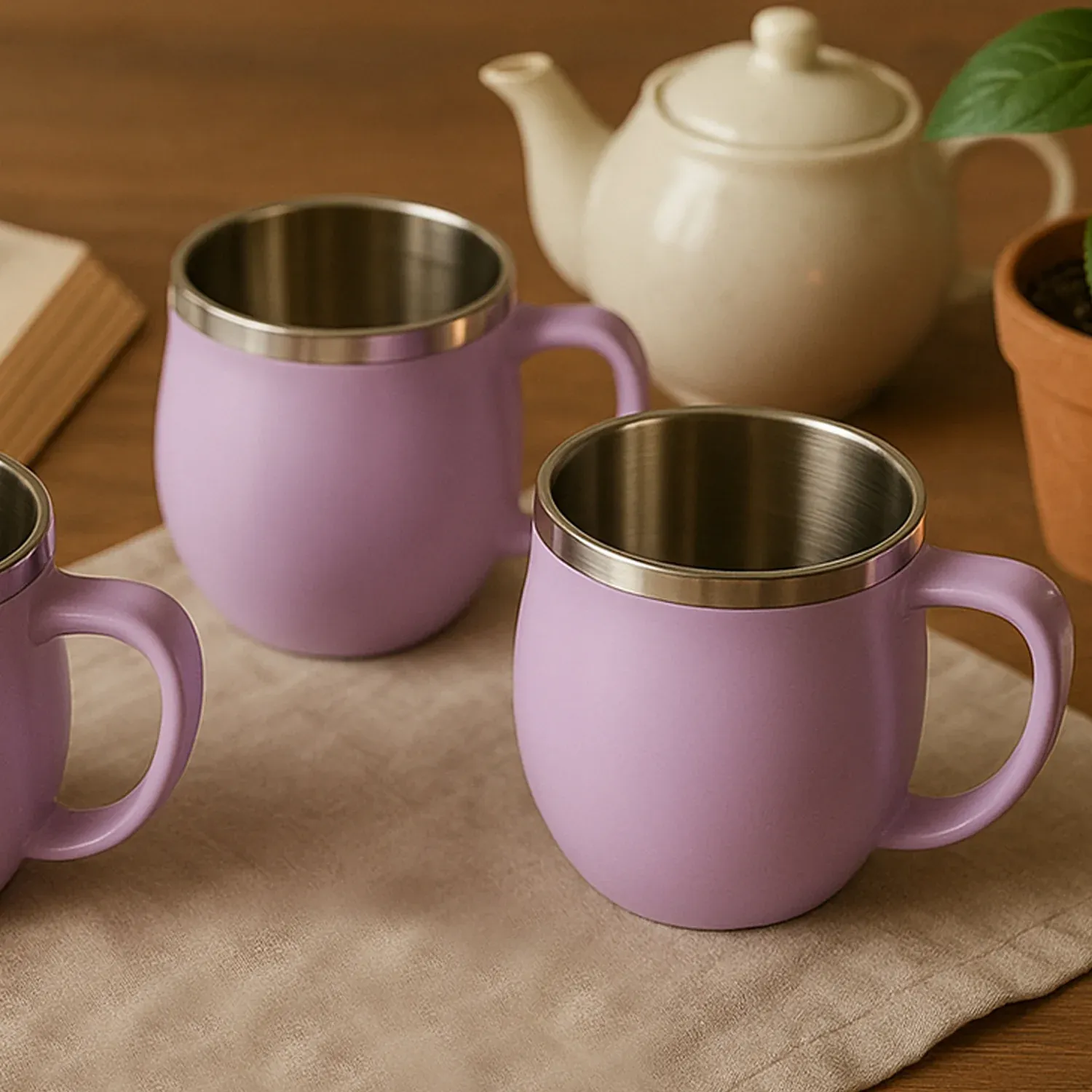 Premium Double Wall Stainless Steel Mug Set – Insulated 6-Pc 200ml - Buy Online at Alikart
