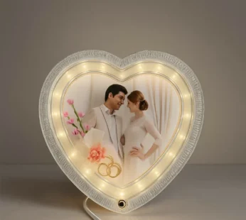 Heart Shape LED Wedding Photo Frame Lamp with Customized Picture