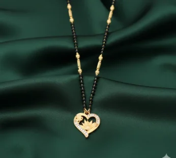 Gold-Plated Heart & Floral Mangal sutra with AD For women