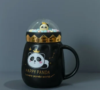 Panda Ceramic Mug with Dome Lid – Cute Gift for Kids & Girls
