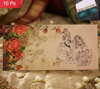 Designer A4 Size Money Gift Envelopes with Peacock Feather & Floral Patterns for Wedding, Festive & Cash Gifting – Pack of 10