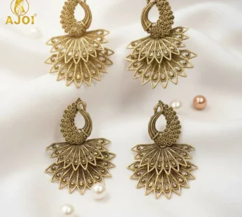 Royal Peacock Antique Gold Earrings Combo – 2 Pairs