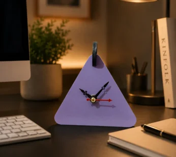 Modern Triangle Table Clock | Geometric Decorative Table Clock for Home, Office & Study Desk