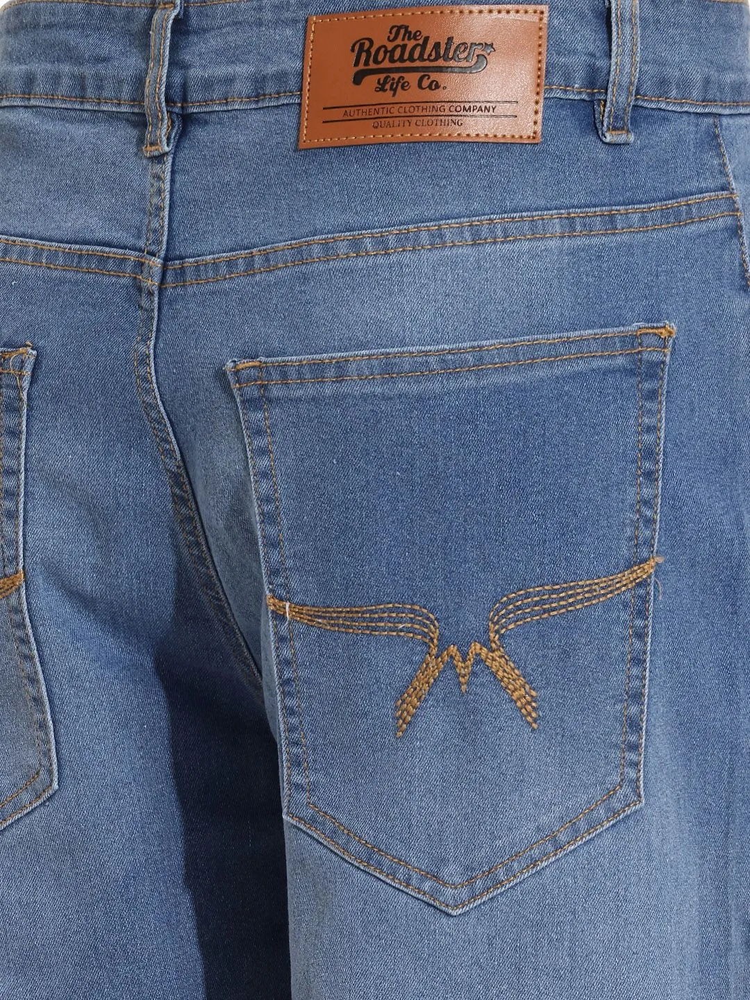 The Roadster Life Co. Men Straight Fit Stretchable Jeans - Detailed Feature View 4