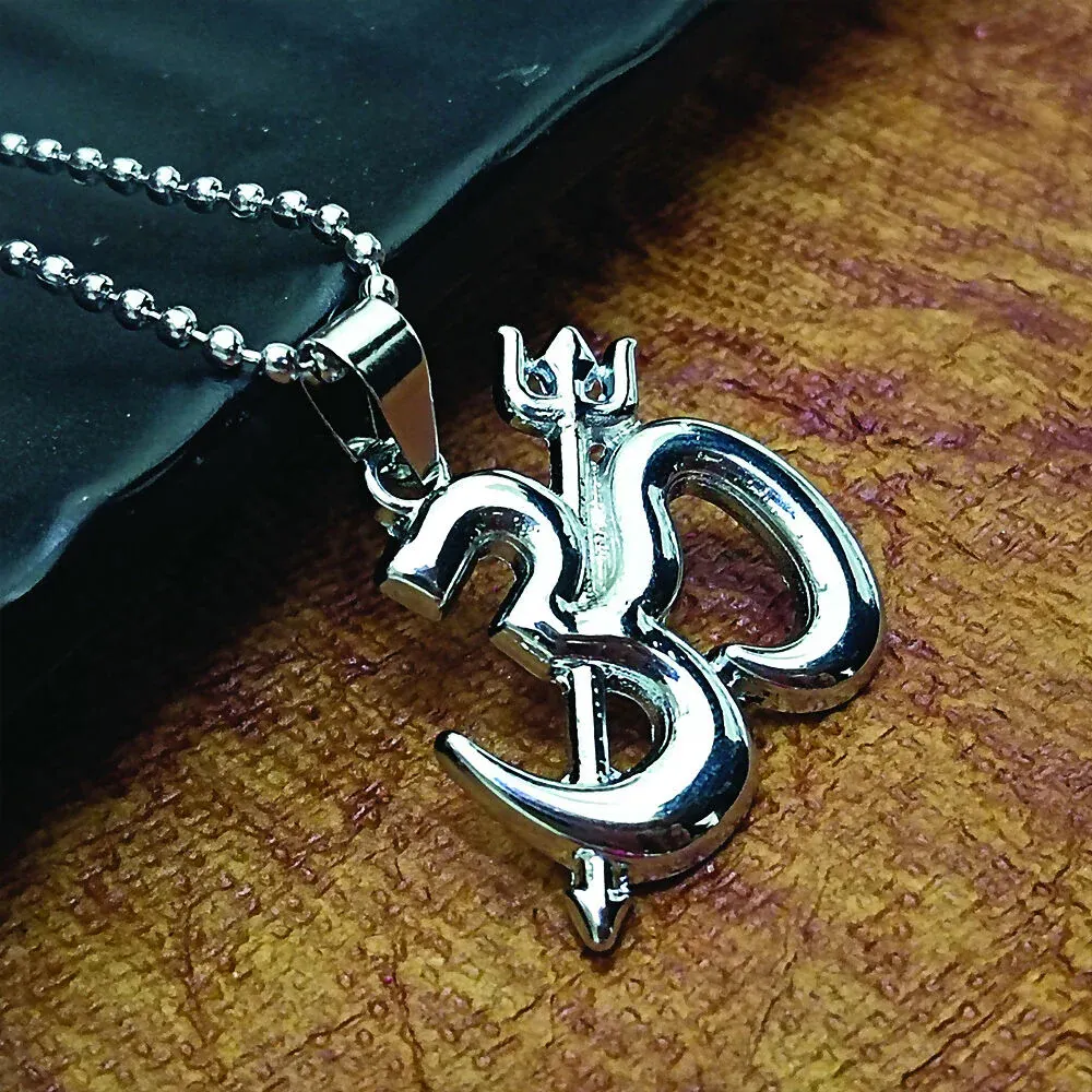 Sprititual Om and trishul Chain Pendnet - Detailed Feature View 5
