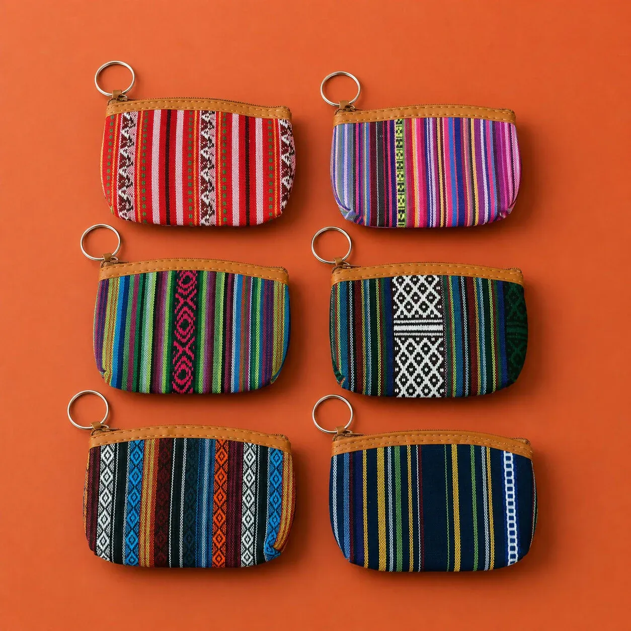 Ethnic Printed Coin Pouch with Keychain for Women and Girls (any one) - Detailed Feature View 4