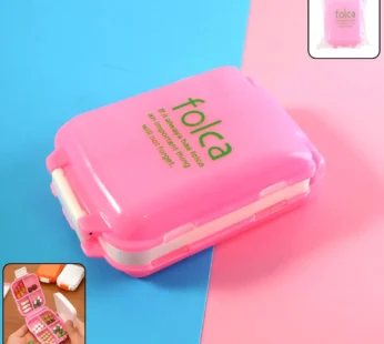 Pink Dual-Sided Pill Organizer – 8-Compartment Portable Case