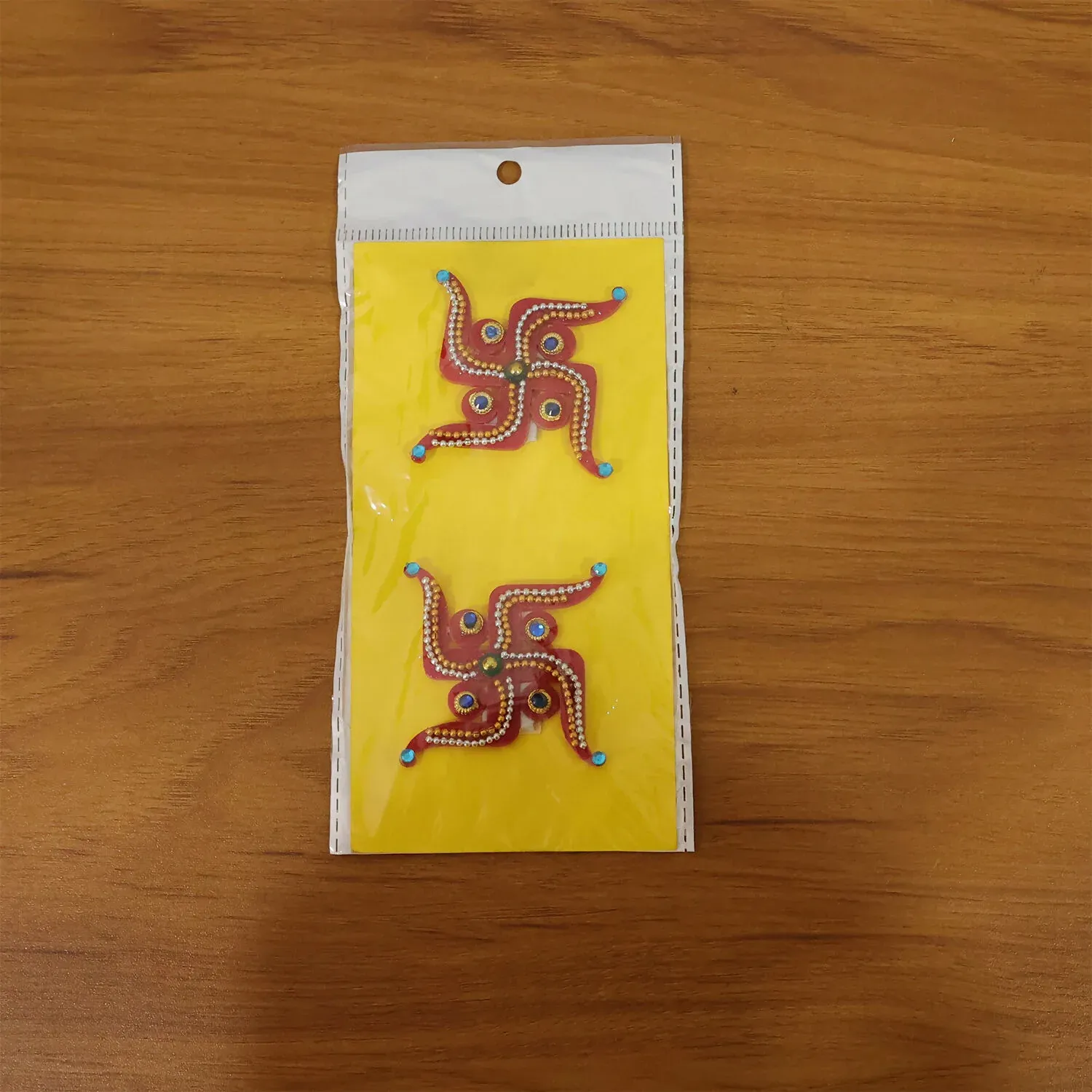 Swastik Door Hanging – Red Acrylic Pair for Auspicious Occasions - Detailed Feature View 5