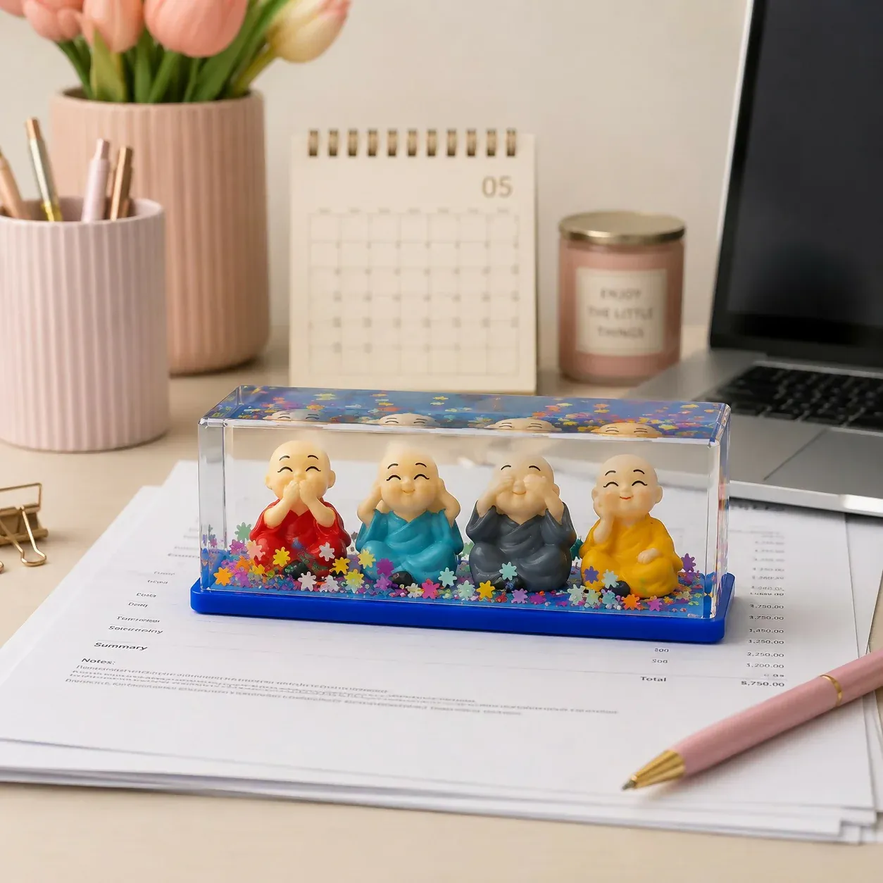 Premium Mini Monk Paper Weight Decorative Desk Showpiece for Office & Home - Buy Online at Alikart
