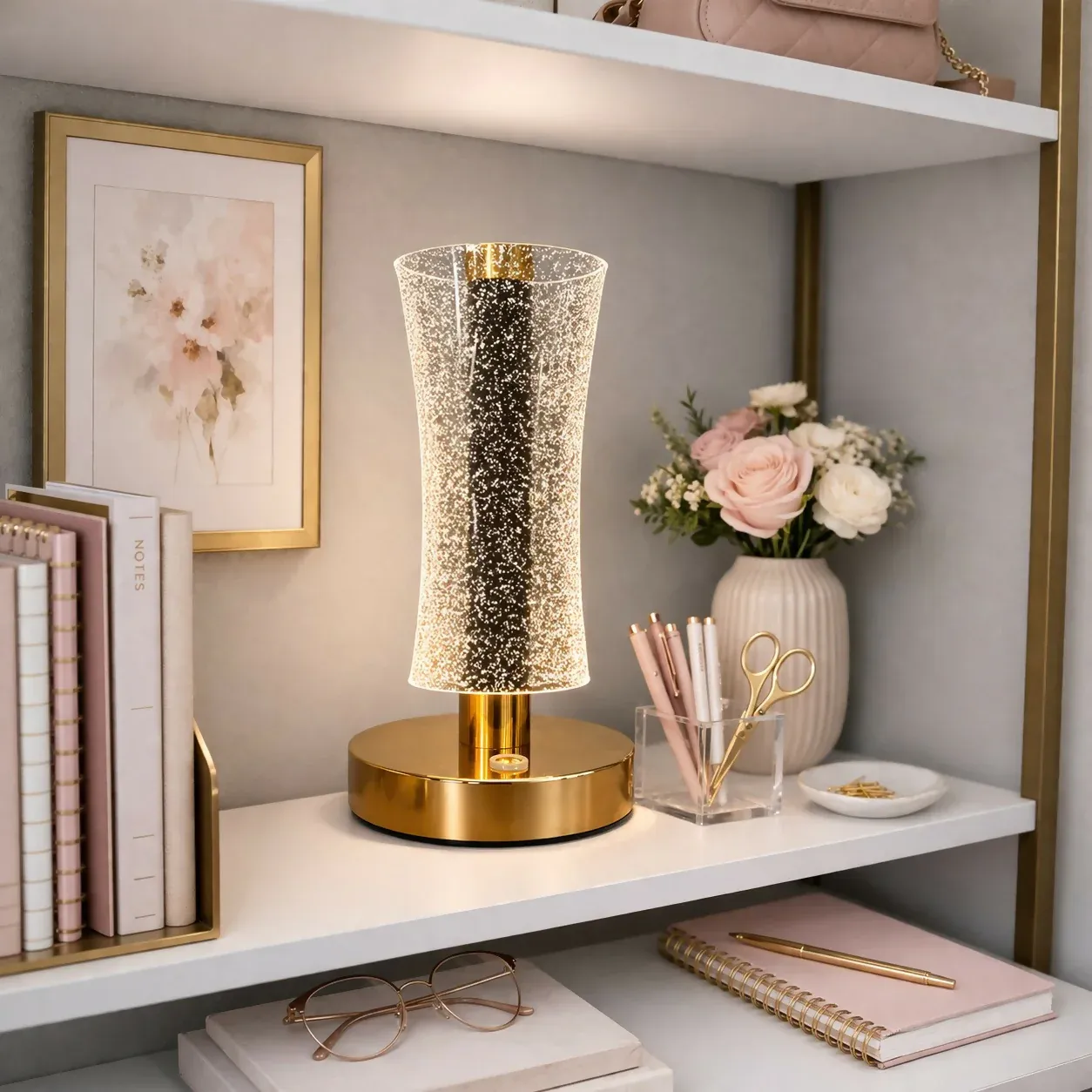 Modern Crystal Table Lamp with Warm Light for Bedroom & Living Room - Detailed Feature View 3