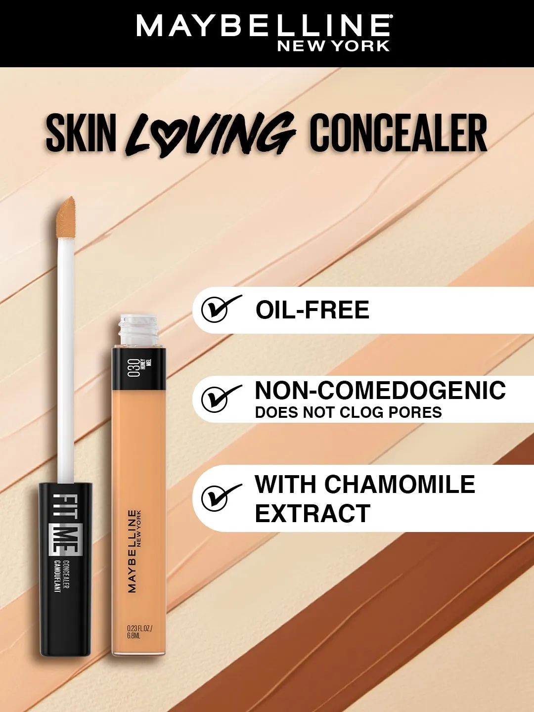 Maybelline New York Fit me Concealer - Honey 30 6.8 ml - Detailed Feature View 1