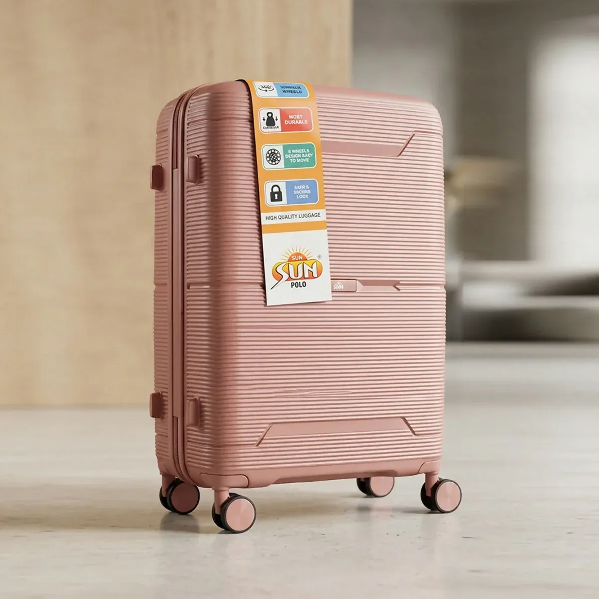 Premium Hard Shell Travel Luggage Set with Spinner Wheels - Detailed Feature View 2