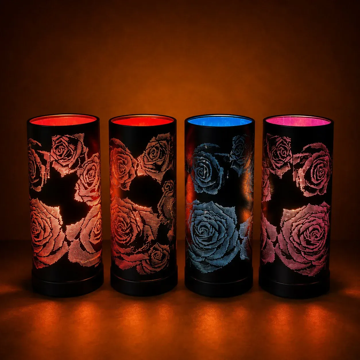 Rose Pattern LED Table Lamp for Bedroom and Home Decoration (Color may vary 1 PC) - Detailed Feature View 4