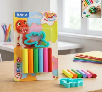 Nara 6-Color Modelling Clay Set with Dinosaur Cutter for Kids