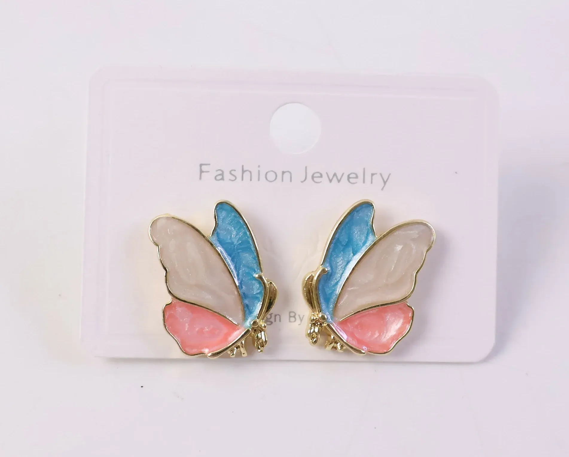 Elegant Butterfly Enamel Stud Earrings for Women and Girls - Detailed Feature View 4