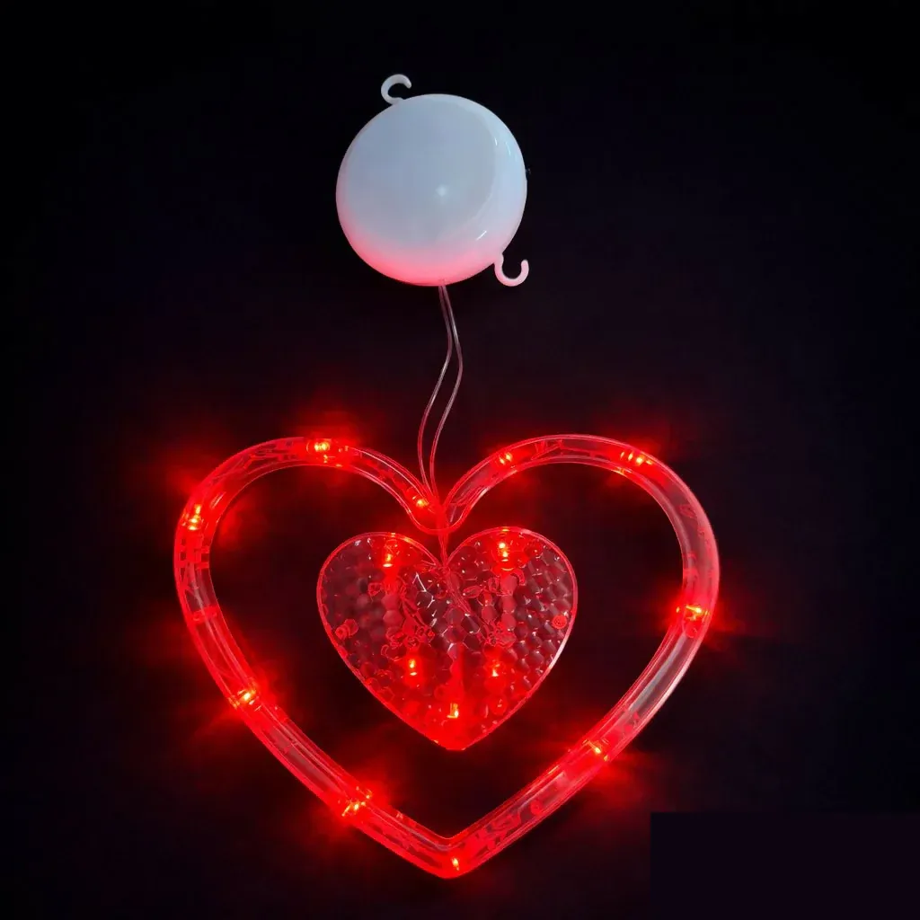 Heart Shape LED Hanging Light for Balcony & Home Decor - Detailed Feature View 2