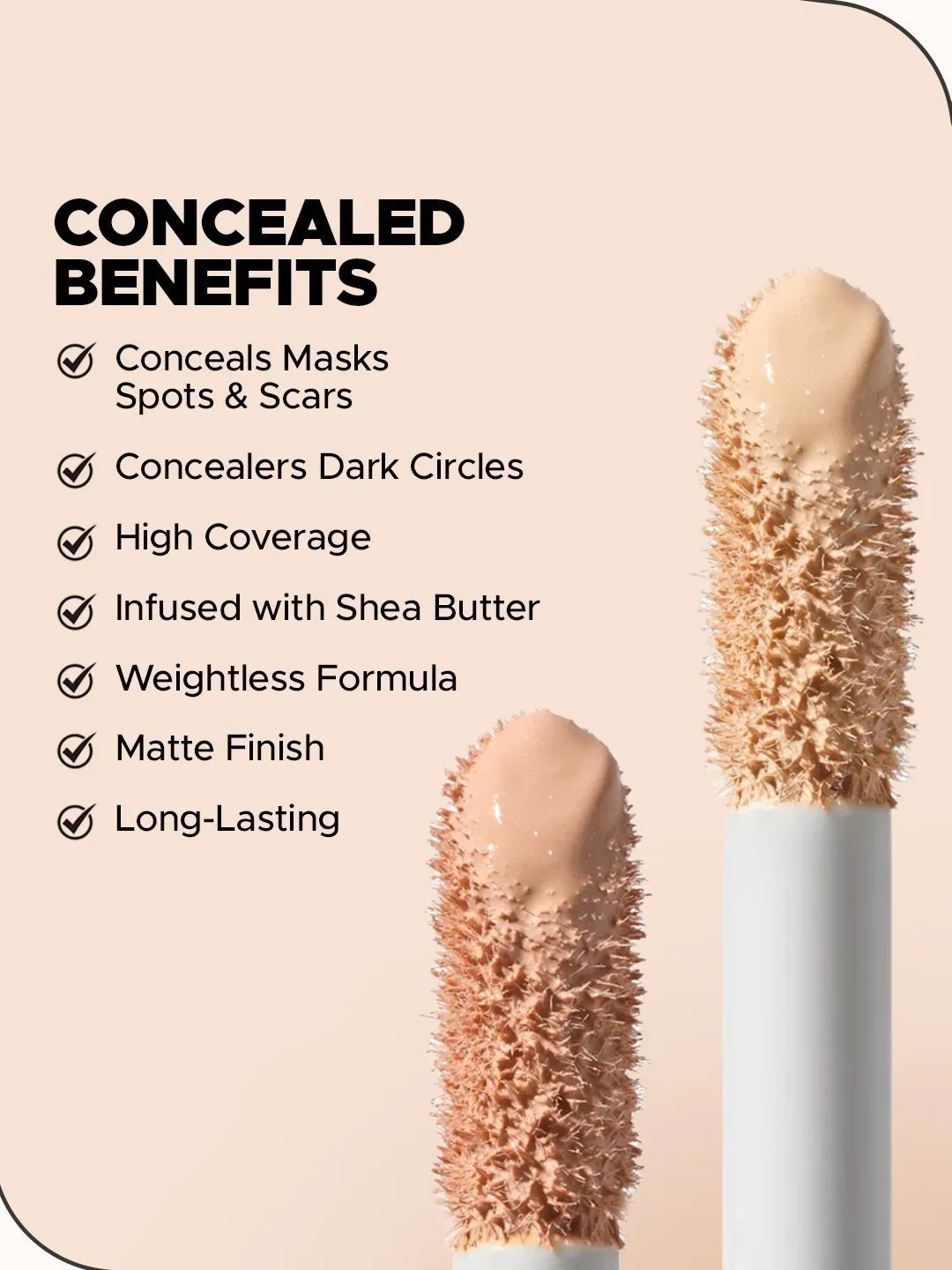 Hilary Rhoda Hide It All Finish & High Cover Concealer With Shea butter- 3.7 ml- Beige 05 - Detailed Feature View 3