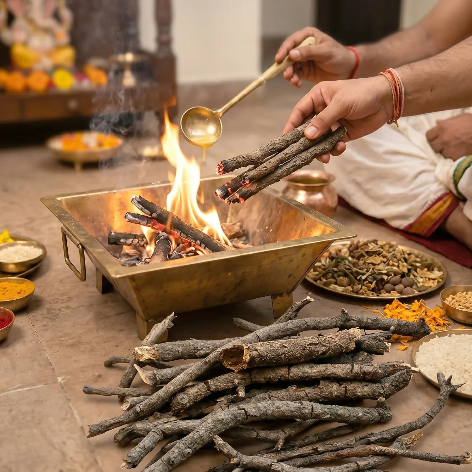Natural Havan Wood Sticks for Puja Rituals Samidha Sacred Fire Wood (1 Kg) - Detailed Feature View 2
